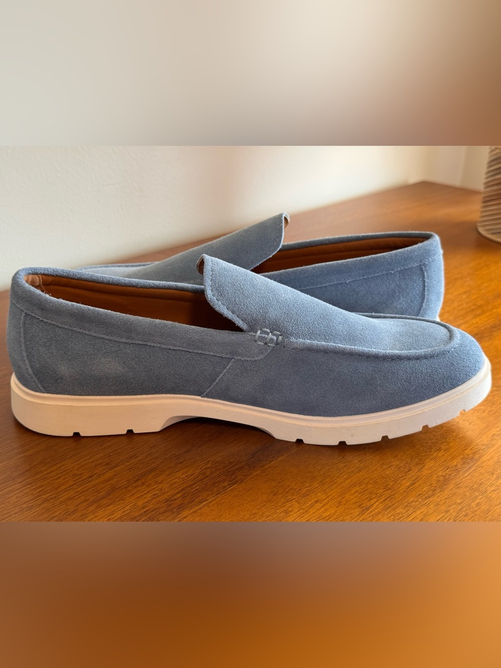 Nordstrom Men's Blue Suede Slip-On Loafers Ortholite Sneaker 9.5M NWOB - Picture 6 of 13